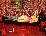 dominique peyronnet liggande kvinna oil painting